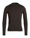 Alpha Studio Man Sweater Cocoa Size 36 Merino Wool In Brown