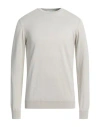 Alpha Studio Man Sweater Cream Size 40 Cotton In Neutral