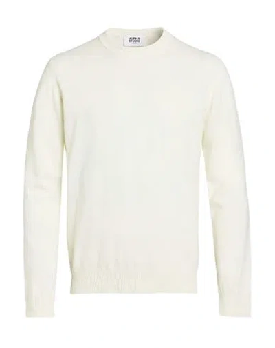 Alpha Studio Man Sweater Cream Size 44 Cashmere In White