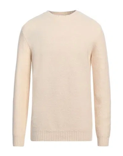 Alpha Studio Man Sweater Cream Size 42 Metallic Fiber, Polyamide, Cashmere, Elastane In White