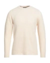 Alpha Studio Man Sweater Cream Size 44 Wool, Polyamide, Cashmere, Elastane In White