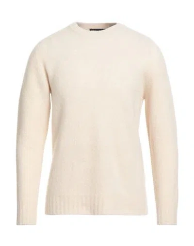 Alpha Studio Man Sweater Cream Size 44 Wool, Polyamide, Cashmere, Elastane In White