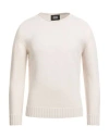 Alpha Studio Man Sweater Cream Size 46 Merino Wool In Beige