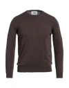 Alpha Studio Man Sweater Dark Brown Size 38 Cotton