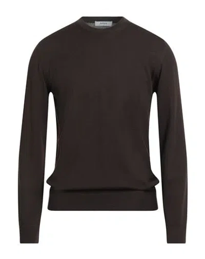 Alpha Studio Man Sweater Dark Brown Size 42 Merino Wool
