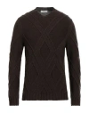 Alpha Studio Man Sweater Dark Brown Size 42 Merino Wool, Alpaca Wool, Polyamide