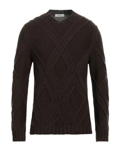 Alpha Studio Man Sweater Dark Brown Size 42 Merino Wool, Alpaca Wool, Polyamide
