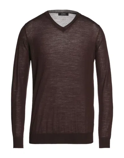 Alpha Studio Sweaters In Brown