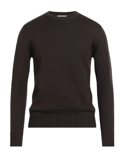 Alpha Studio Man Sweater Dark Brown Size 44 Wool