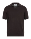 Alpha Studio Man Sweater Dark Brown Size 48 Cotton