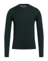Alpha Studio Man Sweater Dark Green Size 36 Merino Wool