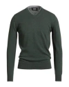 Alpha Studio Man Sweater Dark Green Size 38 Geelong Wool