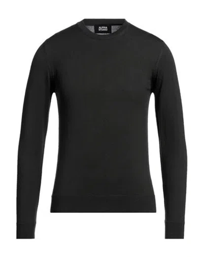 Alpha Studio Man Sweater Dark Green Size 44 Merino Wool