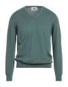 Alpha Studio Man Sweater Dark Green Size 42 Cotton
