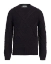 Alpha Studio Man Sweater Dark Purple Size 40 Wool, Alpaca Wool, Polyamide