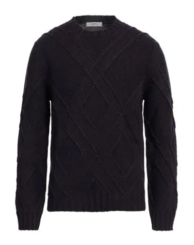 Alpha Studio Man Sweater Dark Purple Size 40 Wool, Alpaca Wool, Polyamide