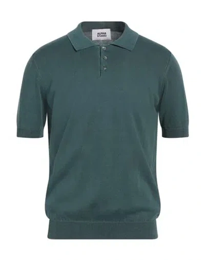 Alpha Studio Man Sweater Deep Teal Size 42 Cotton