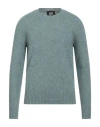 Alpha Studio Man Sweater Deep Teal Size 42 Wool In Green