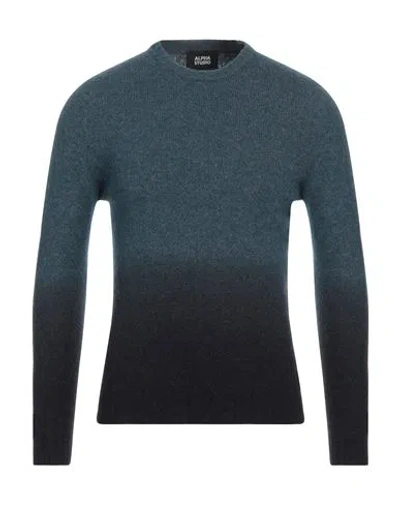 Alpha Studio Man Sweater Deep Teal Size 46 Alpaca Wool, Polyamide, Cotton, Modal, Elastane In Green