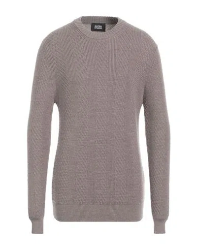 Alpha Studio Man Sweater Dove Grey Size 40 Wool In Gray
