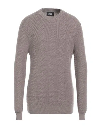 Alpha Studio Man Sweater Dove Grey Size 40 Wool