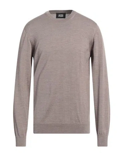 ALPHA STUDIO ALPHA STUDIO MAN SWEATER TAUPE SIZE 46 MERINO WOOL