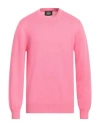 Alpha Studio Man Sweater Fuchsia Size 44 Wool In Pink