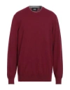 Alpha Studio Man Sweater Garnet Size 46 Geelong Wool In Burgundy