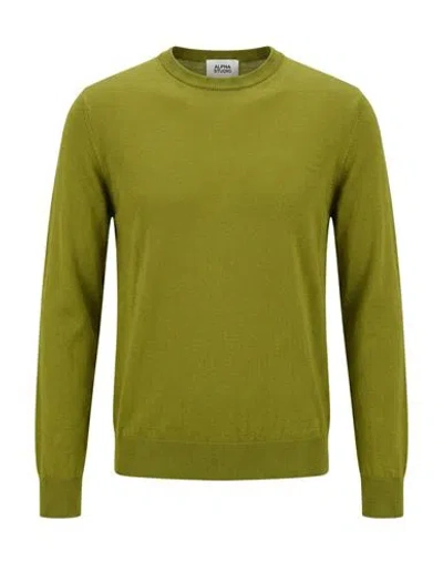 Alpha Studio Man Sweater Green Size 44 Merino Wool