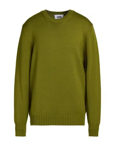 Alpha Studio Man Sweater Green Size 44 Merino Wool