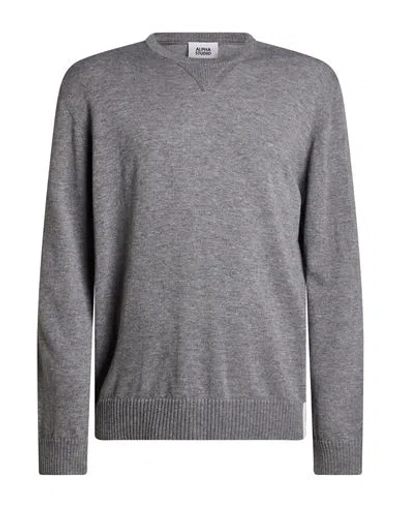 Alpha Studio Man Sweater Grey Size 38 Geelong Wool