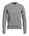 Alpha Studio Man Sweater Grey Size 38 Geelong Wool In Gray