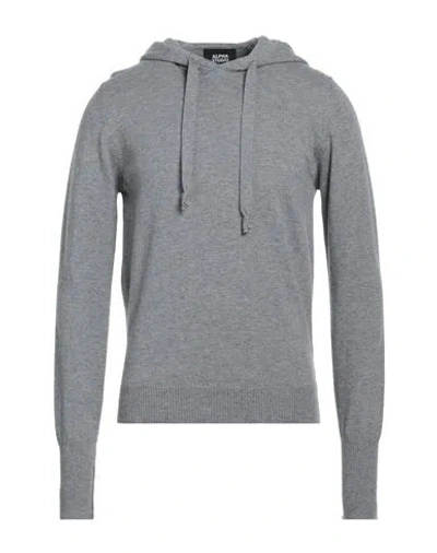 Alpha Studio Man Sweater Grey Size 38 Geelong Wool In Gray