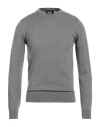 Alpha Studio Man Sweater Grey Size 38 Merino Wool