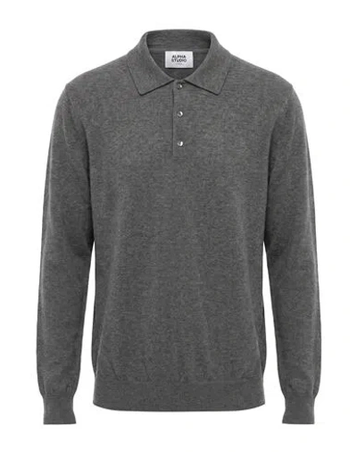 Alpha Studio Man Sweater Grey Size 40 Cashmere In Gray