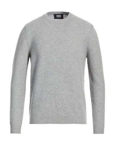 Alpha Studio Man Sweater Grey Size 40 Cashmere In Gray