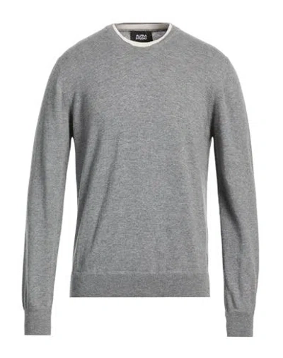 Alpha Studio Man Sweater Grey Size 40 Geelong Wool In Gray