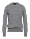 Alpha Studio Man Sweater Grey Size 40 Merino Wool In Gray