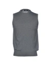 Alpha Studio Man Sweater Grey Size 40 Merino Wool In Gray