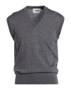 Alpha Studio Man Sweater Grey Size 40 Merino Wool In Gray