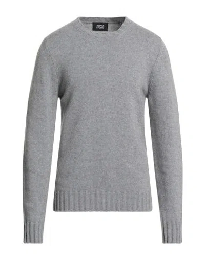 Alpha Studio Man Sweater Grey Size 40 Wool, Viscose, Polyamide, Cashmere