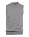 Alpha Studio Man Sweater Grey Size 42 Merino Wool In Gray