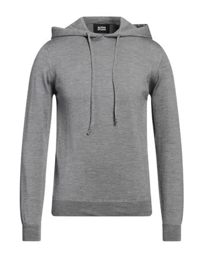 Alpha Studio Man Sweater Grey Size 42 Merino Wool In Gray