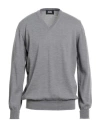 Alpha Studio Man Sweater Grey Size 40 Merino Wool