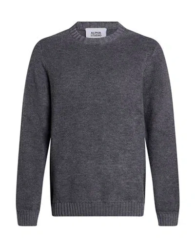 Alpha Studio Man Sweater Grey Size 42 Wool In Gray
