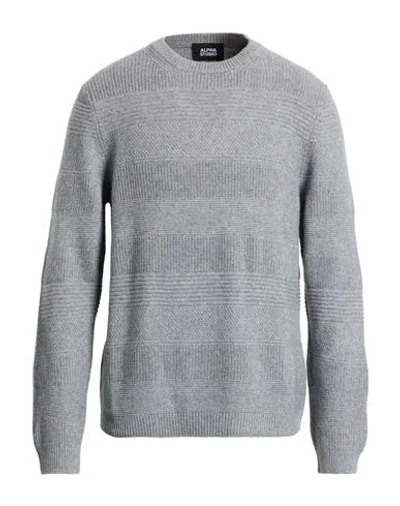 Alpha Studio Man Sweater Grey Size 42 Wool, Viscose, Polyamide, Cashmere In Gray