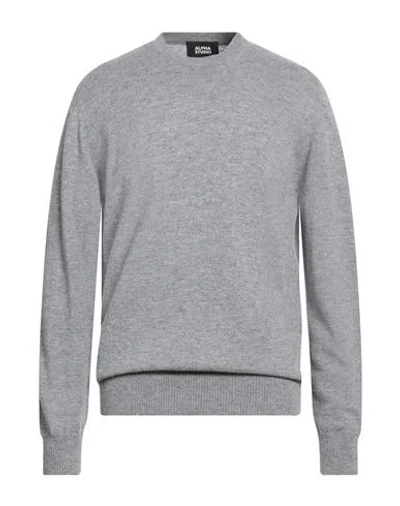 Alpha Studio Man Sweater Grey Size 44 Geelong Wool In Gray