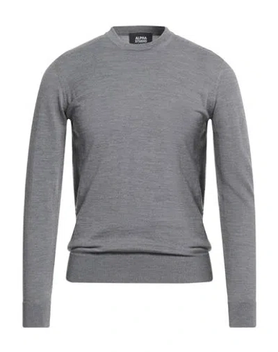Alpha Studio Man Sweater Grey Size 44 Merino Wool