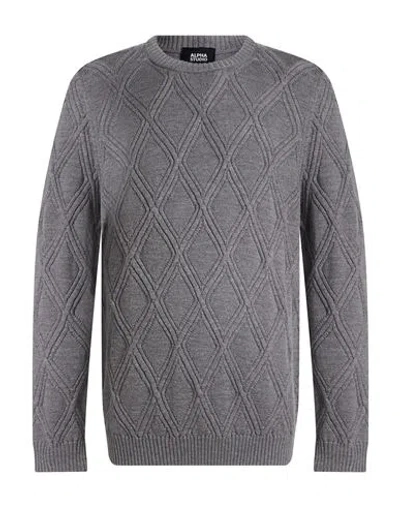 Alpha Studio Man Sweater Grey Size 44 Merino Wool In Gray