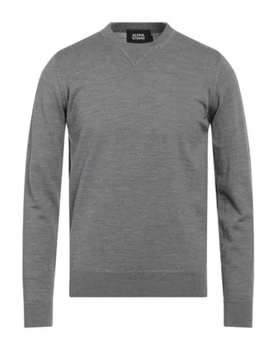 Alpha Studio Man Sweater Grey Size 46 Wool
